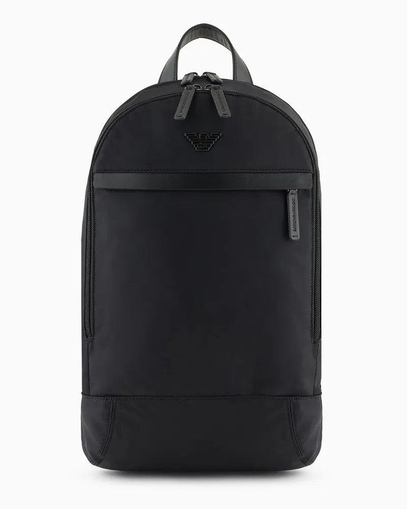 Emporio Armani ASV Rucksack aus recyceltem Nylon Schwarz