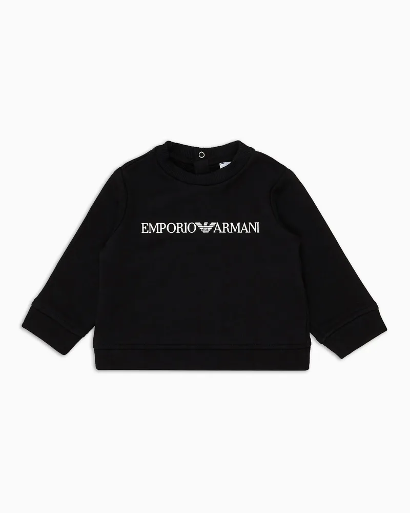 Emporio Armani Sweatshirt aus Modalmischgewebe mit Logo Schwarz