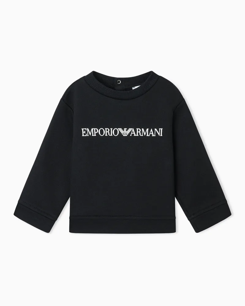 Emporio Armani Sweatshirt aus Modalmischgewebe mit Logo Schwarz