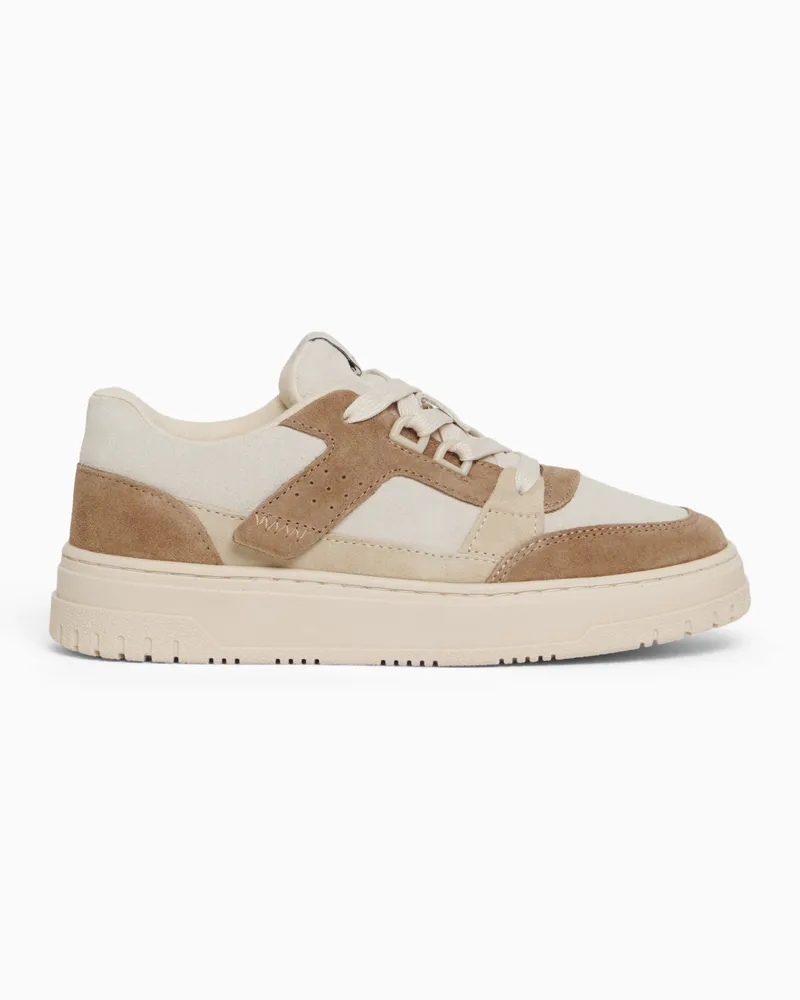 Emporio Armani Sneaker aus Veloursleder Beige