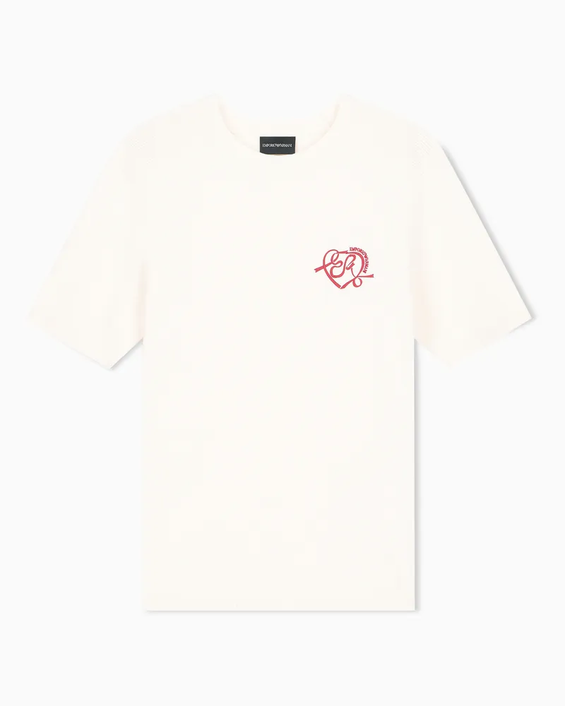 Emporio Armani Pullover mit Stickerei Valentine's Day Capsule Weiß