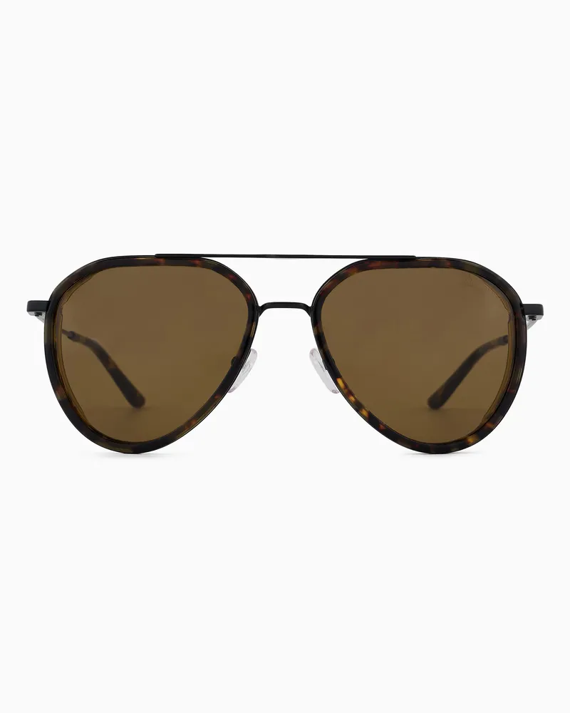 Emporio Armani Sonnenbrille mit Pilotenfassung für Herren Gelb