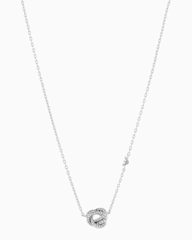 Emporio Armani Station-Kette aus silberfarbenem Messing Mehrfarbig