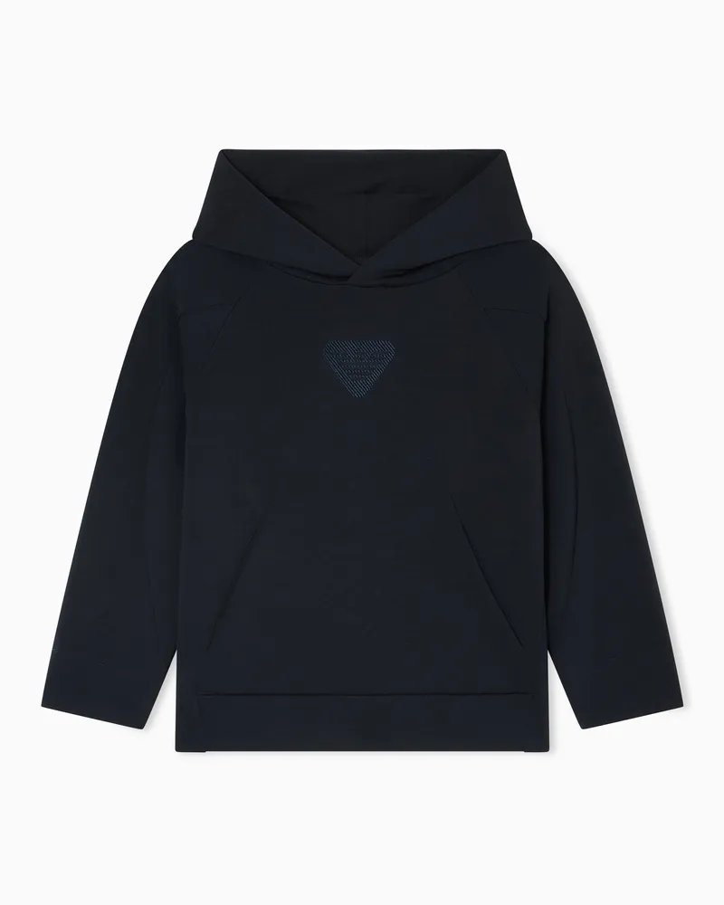 Emporio Armani Sweatshirt in bequemer Passform mit Kapuze, gefertigt aus doppellagigem Jersey Marineblau