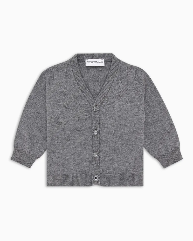 Emporio Armani Cardigan mit V-Ausschnitt aus Wollgemisch Grau