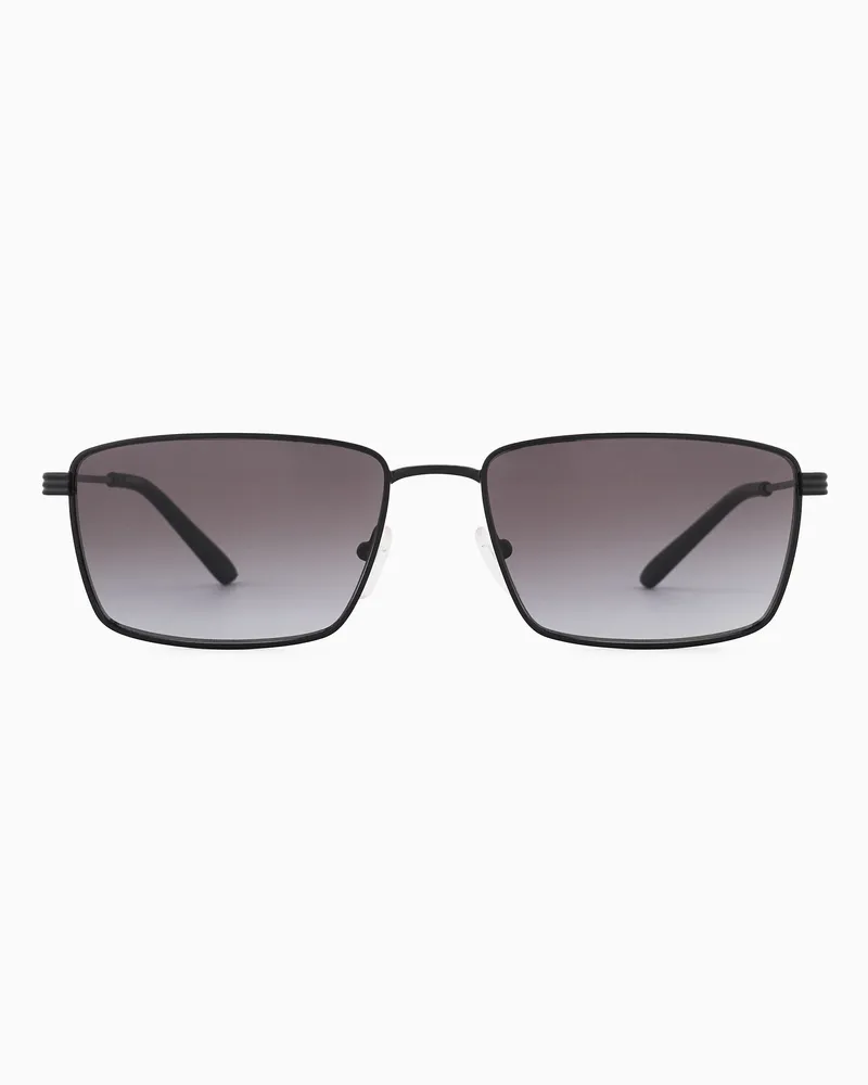 Emporio Armani Sonnenbrille mit rechteckiger Fassung für Herren Schwarz