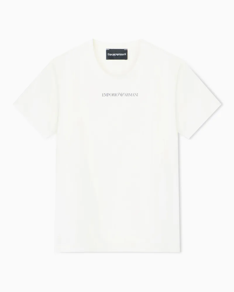 Emporio Armani T-Shirt aus Jersey mit Logo Weiß