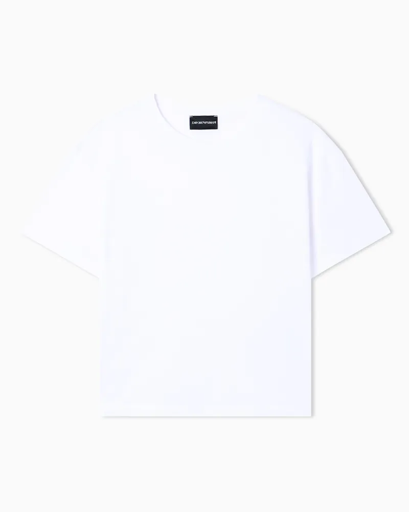 Emporio Armani ASV T-Shirt aus merzerisiertem Jersey aus der Travel Essential Sonderkollektion Weiß