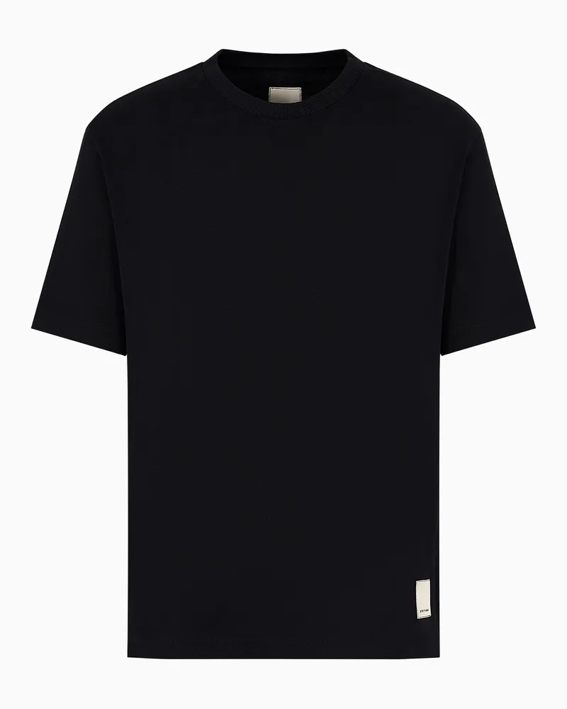 Emporio Armani Sustainable Collection T-Shirt aus amerikanischem Bio-Jersey Schwarz