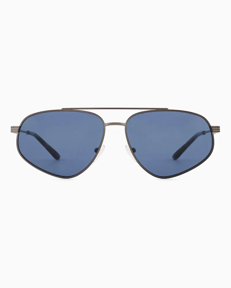 Emporio Armani Sonnenbrille mit Pilotenfassung für Herren Grau
