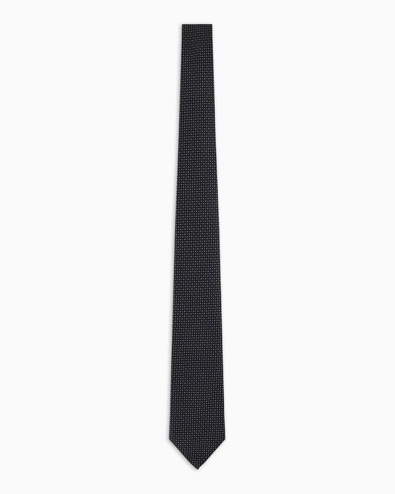 Emporio Armani Krawatte aus reiner Seide mit kleinem Jacquard-Motiv Schwarz