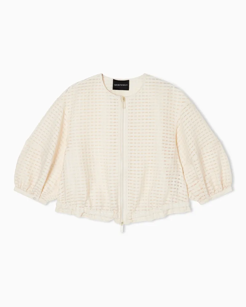 Emporio Armani Vichy 3D Jacquard Blouson Weiß