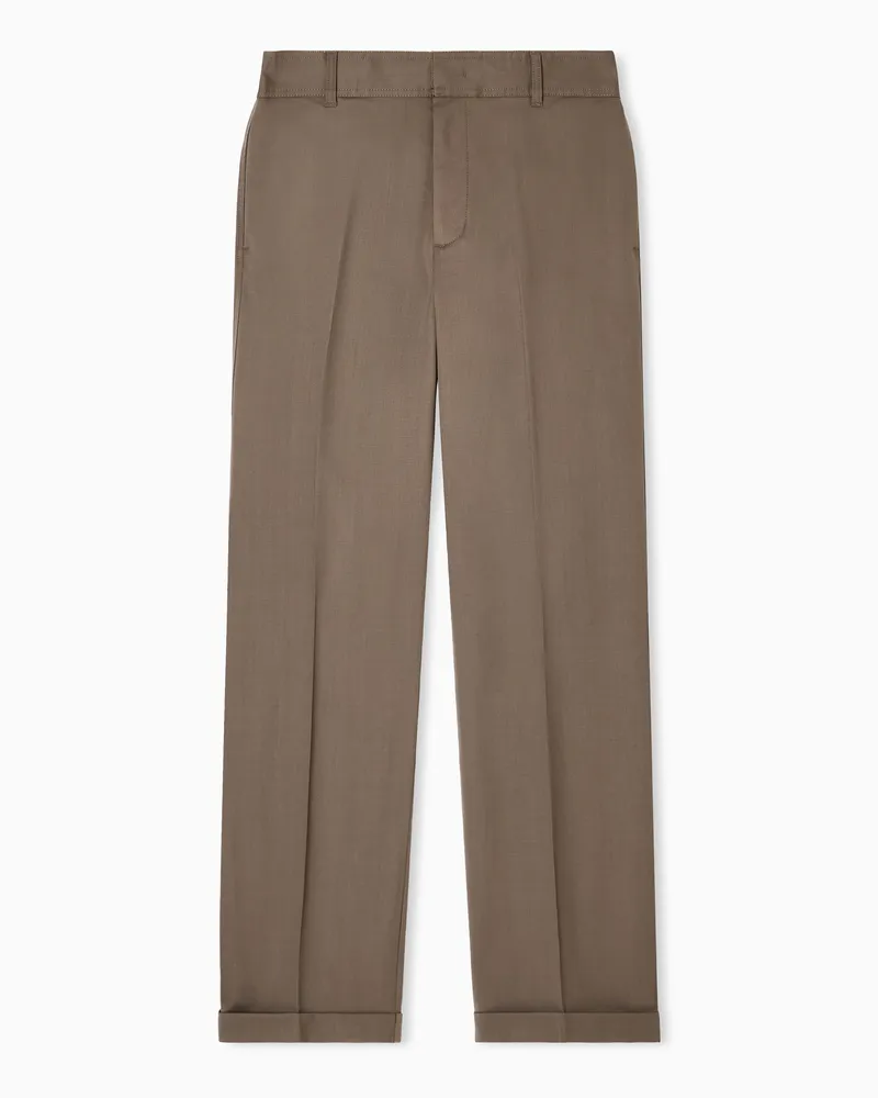 Emporio Armani Hose aus superfeinem Schurwoll-Twill Beige