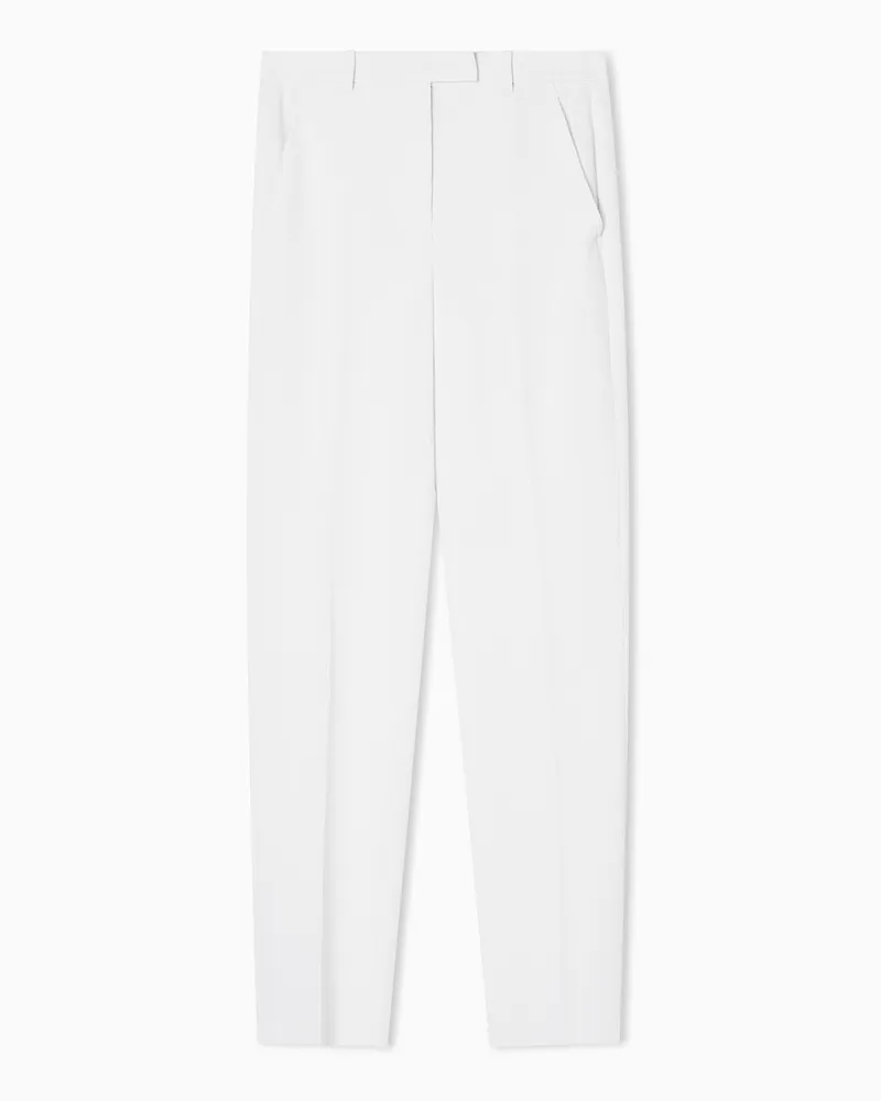 Emporio Armani ASV Hose aus Funktionsgewebe mit Waffelmuster Weiß