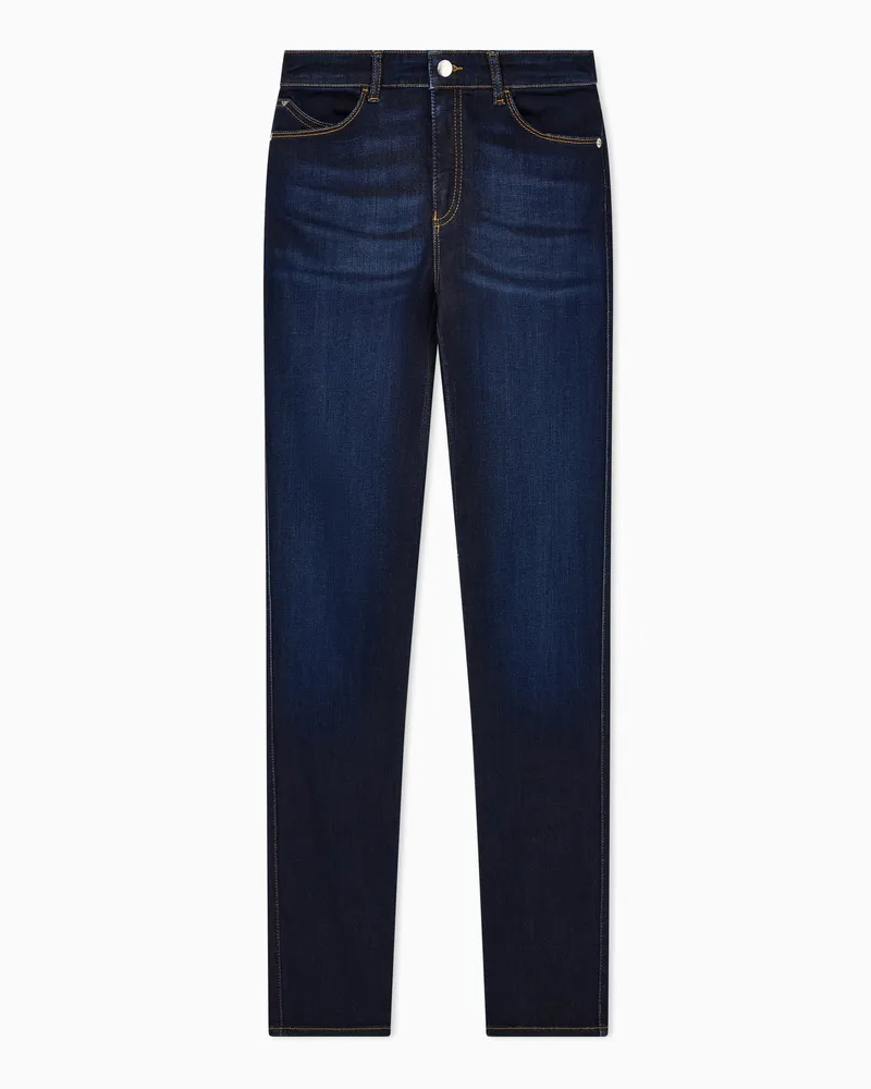 Emporio Armani Jeans J18 mit hohem Bund und schmal geschnittenem Bein aus Rinse-Denim aus einem Lyocell-Mischgewebe Blau