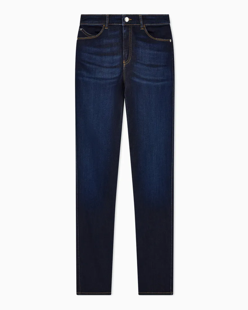 Emporio Armani Jeans J18 mit hohem Bund und schmal geschnittenem Bein aus Rinse-Denim aus einem Lyocell-Mischgewebe Blau