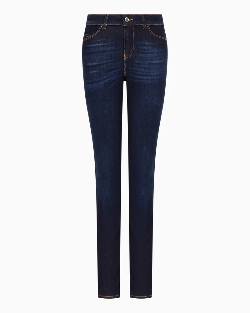 Emporio Armani Jeans J18 mit hohem Bund und schmal geschnittenem Bein aus Rinse-Denim aus einem Lyocell-Mischgewebe Blau
