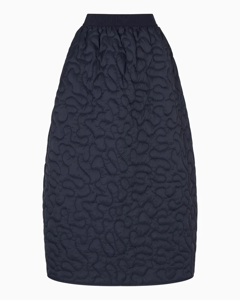 Emporio Armani ASV Nylon-Rock mit 3D-Steppstickerei aus der Winter Urbanism-Sonderkollektion Marineblau