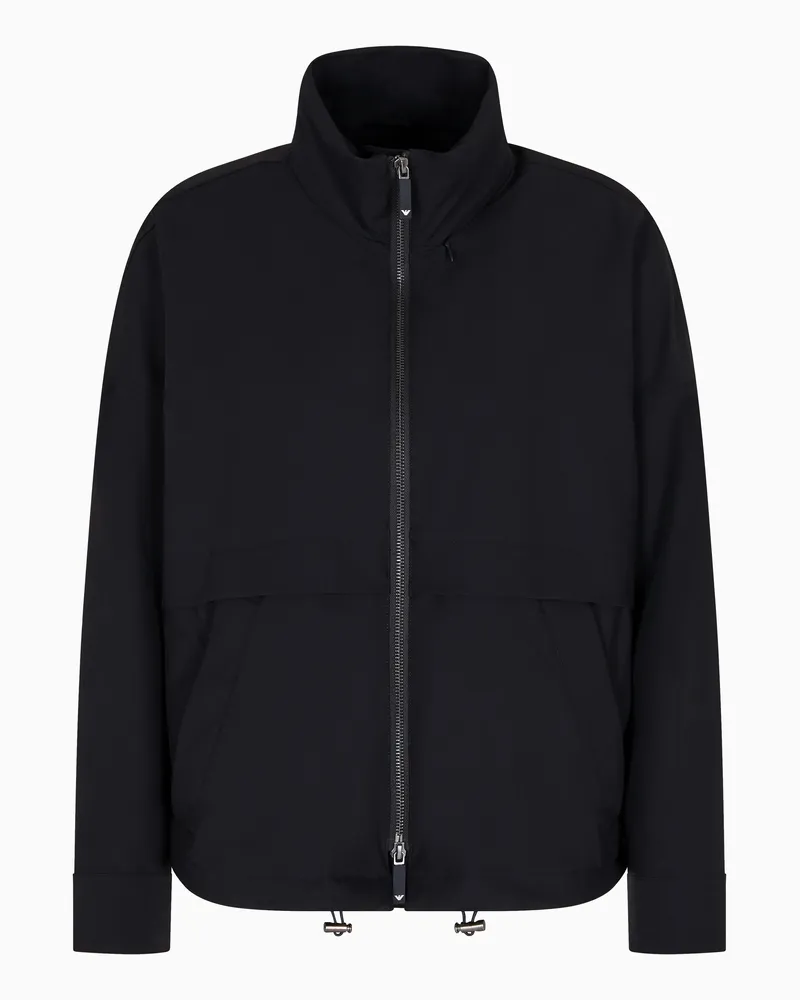 Emporio Armani Bi-Stretch-Blouson aus der Travel Essential-Sonderkollektion, gefertigt aus wasserabweisendem Nylon Schwarz