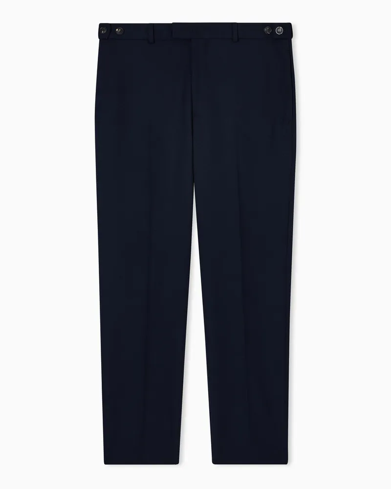 Emporio Armani Hose aus funktionellem Gabardine-Stretch Marineblau