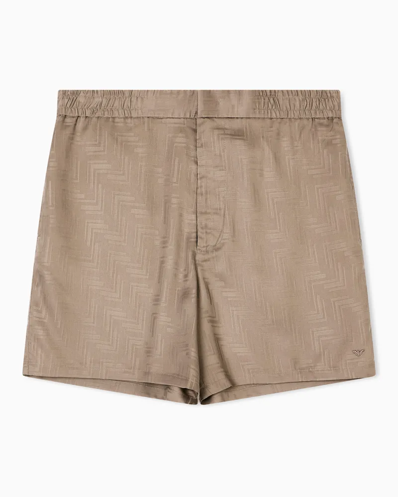 Emporio Armani ASV-Bermudashorts aus Lyocell-Jacquard-Stoff Braun