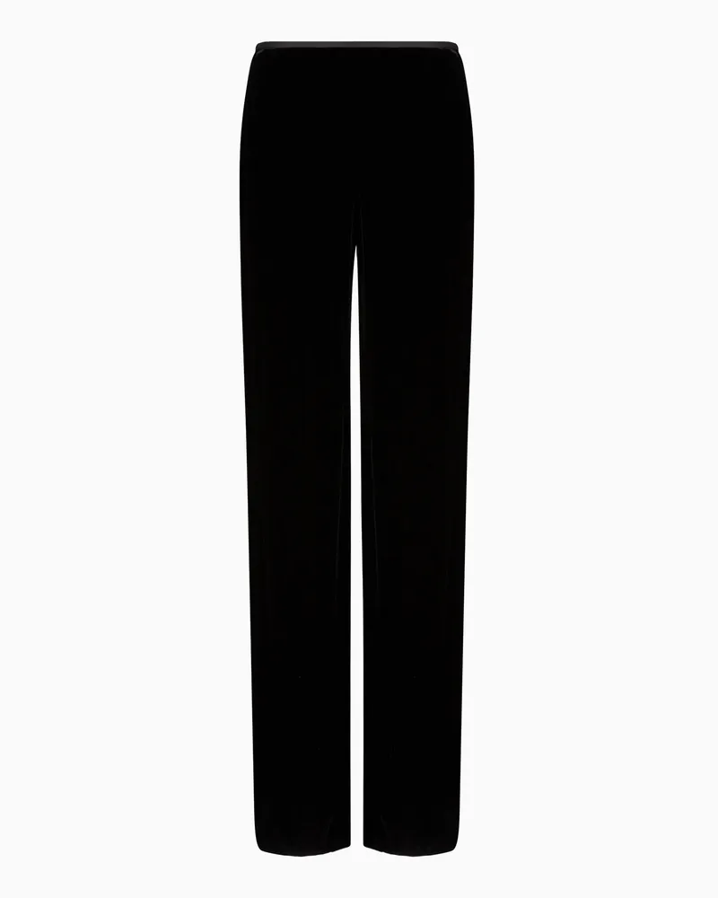 Emporio Armani Palazzohose aus Samt Schwarz