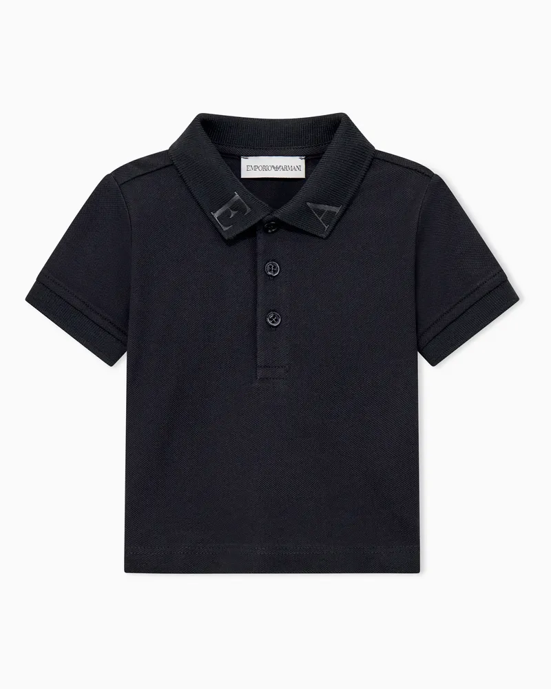 Emporio Armani Regular Fit Poloshirt aus Baumwollpiqué mit Knopfleiste Marineblau