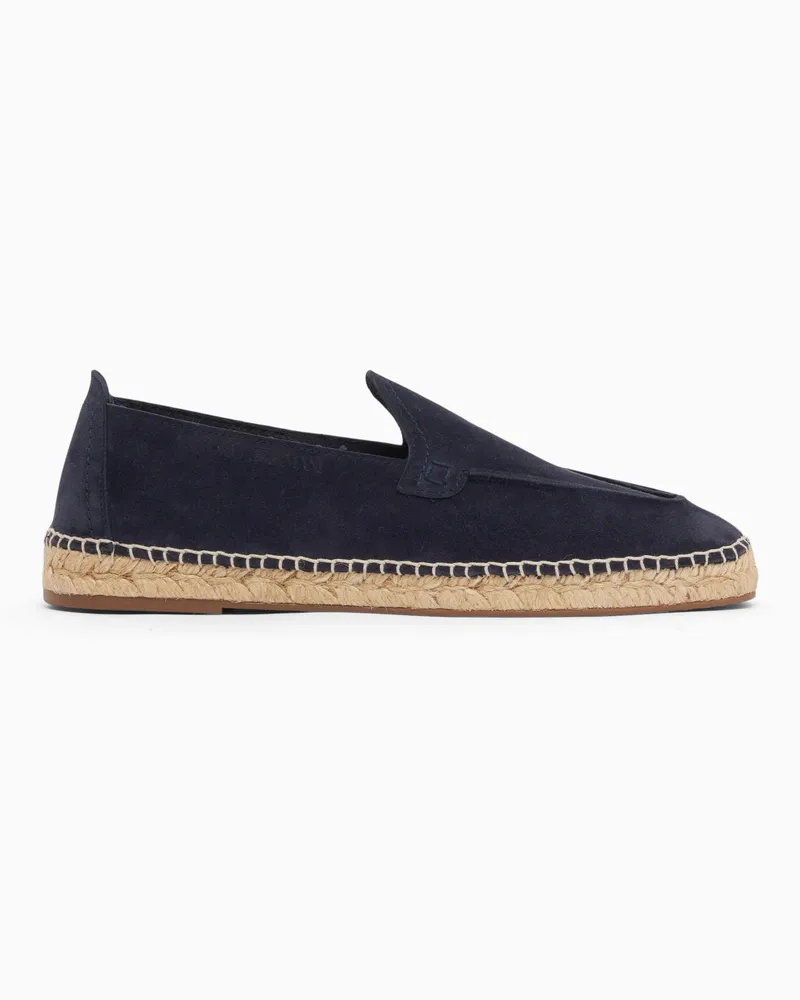 Emporio Armani Espadrilles aus Veloursleder Blau
