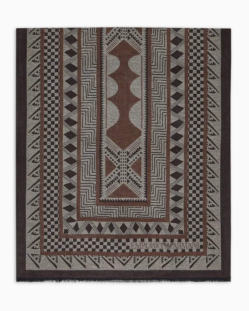 Emporio Armani Stola aus Jacquard-Stoff mit türkischem Muster Braun