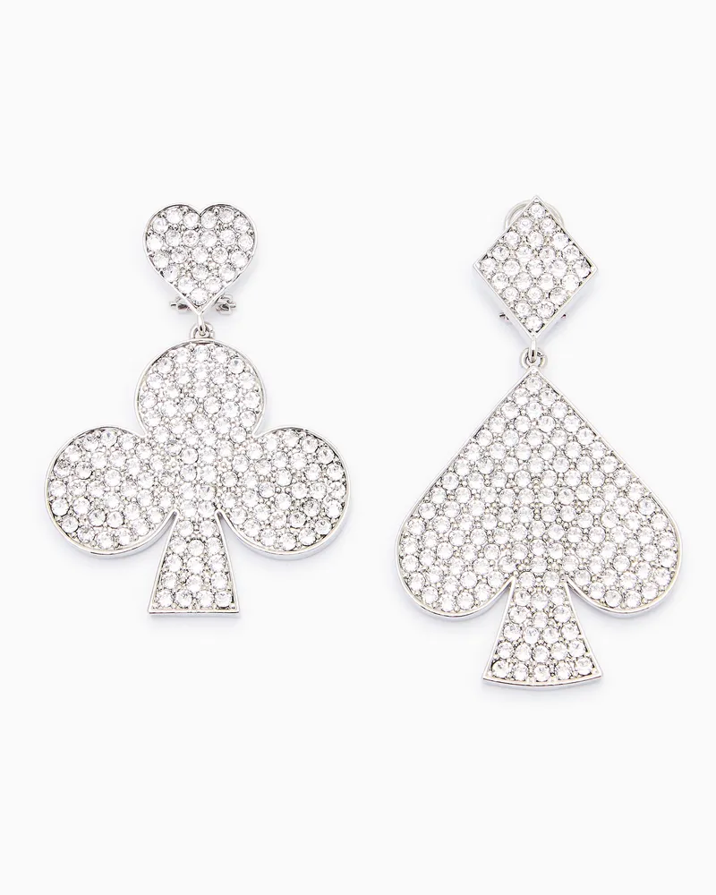 Emporio Armani Geformte Ohrringe mit Strass-Pavé aus Swarovski-Kristallen Transparent