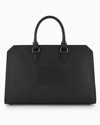 Emporio Armani Businesstasche aus Getrommeltem Leder Schwarz