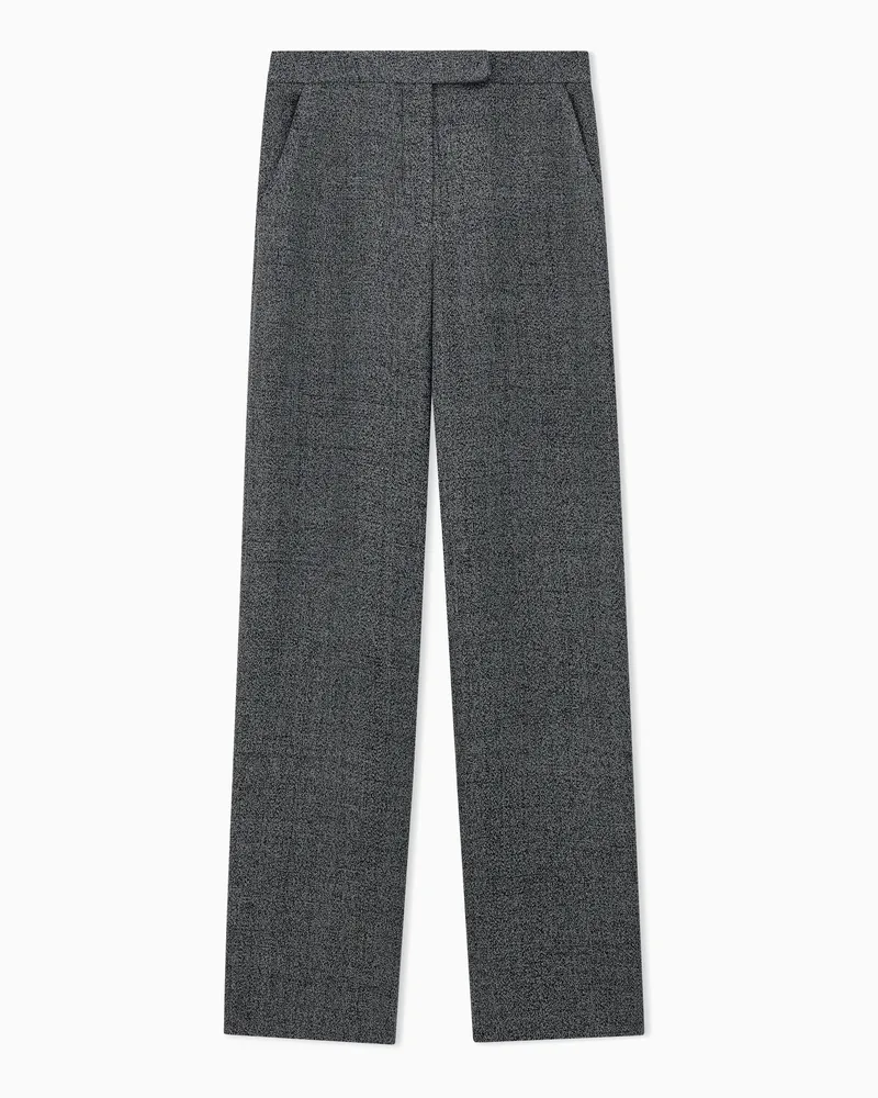 Emporio Armani Regular Fit Stoffhose aus einem Viskose-Mix mit Mouliné Grau
