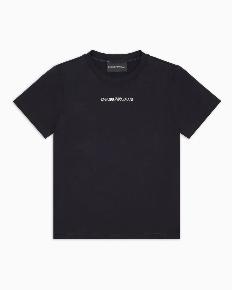 Emporio Armani T-Shirt aus Jersey mit Logo Marineblau