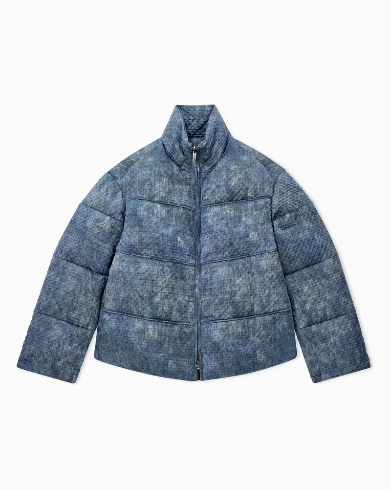 Emporio Armani Blouson mit gestepptem Jacquard und Denim-Effekt Gemustert