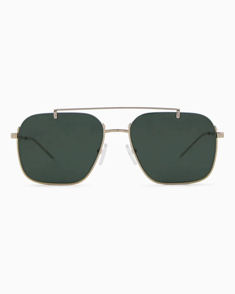 Emporio Armani Sonnenbrille mit rechteckiger Fassung für Herren Goldfarben