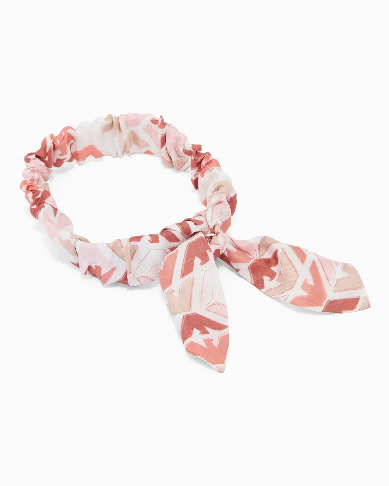 Emporio Armani Haarband aus reiner Seide mit Print Pink