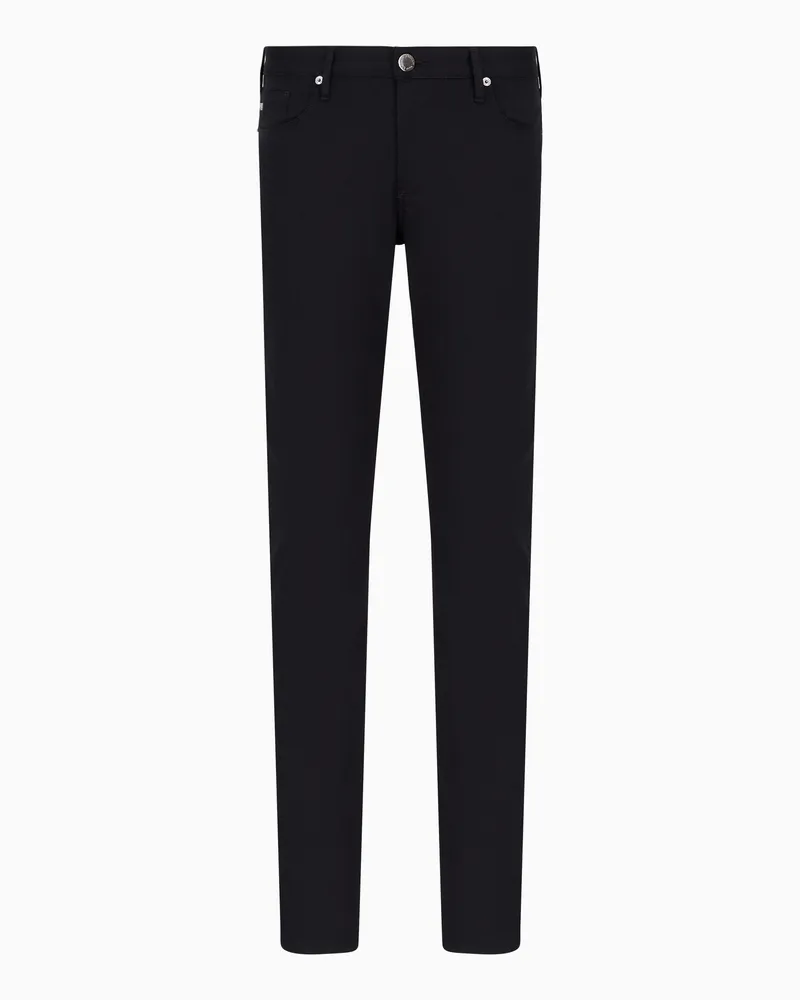 Emporio Armani J06 Slim-Fit-Hose aus bequemem Stretch-Gabardine Marineblau
