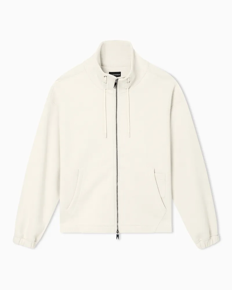 Emporio Armani Blouson aus Jersey mit durchgehendem Reißverschluss Beige