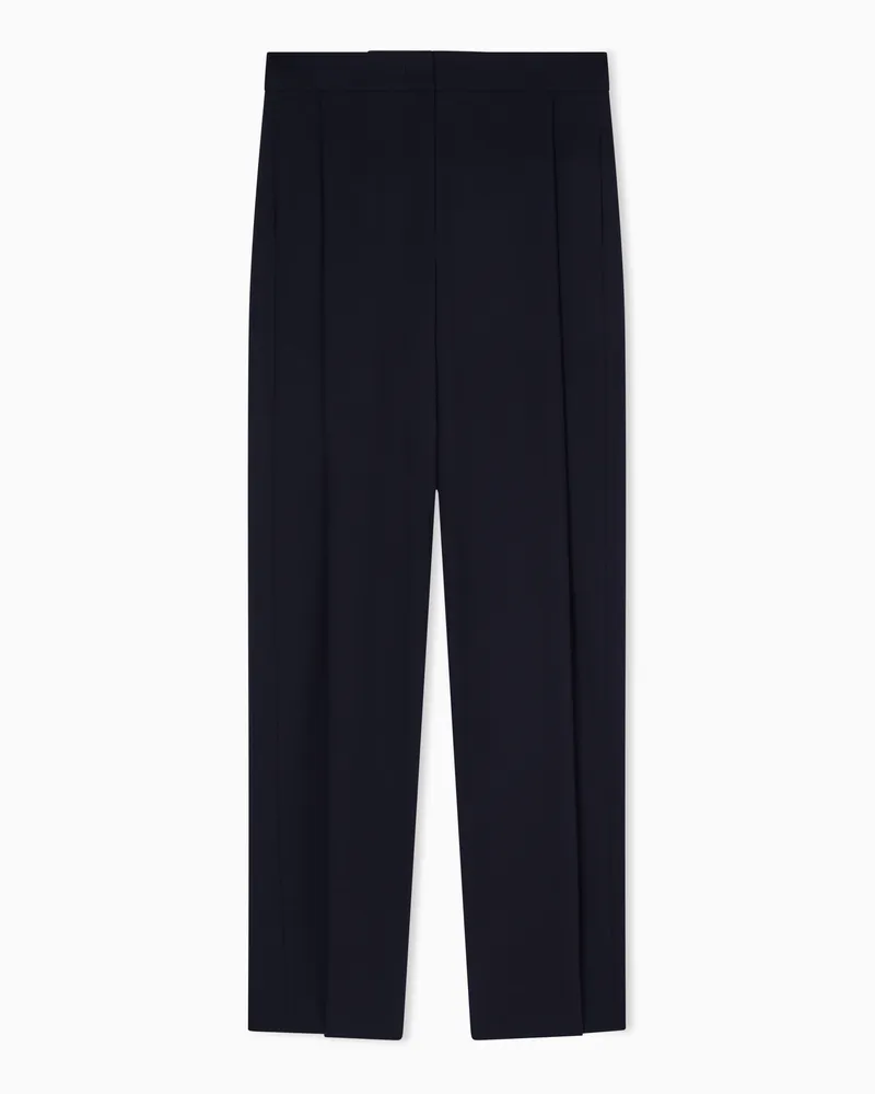 Emporio Armani ASV Icon Hose aus Grain-de-Poudre-Wolle Marineblau