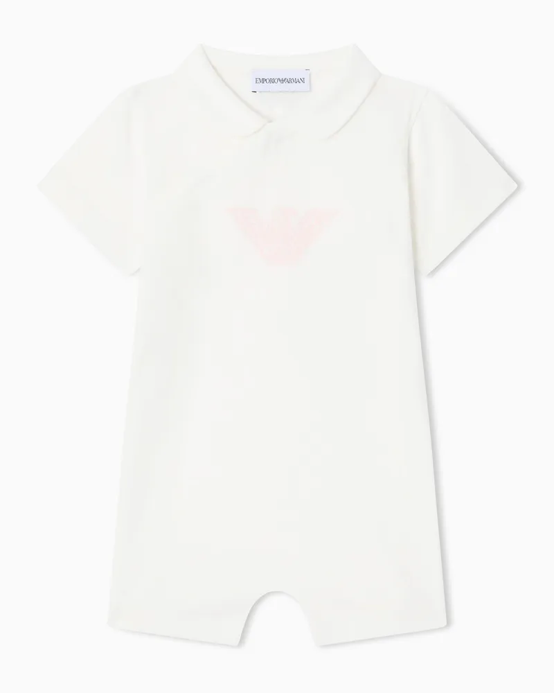 Emporio Armani Jumpsuit aus Jersey mit Adlermuster Pink