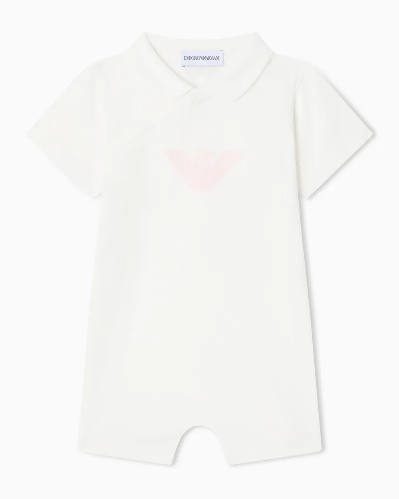 Emporio Armani Jumpsuit aus Jersey mit Adlermuster Pink