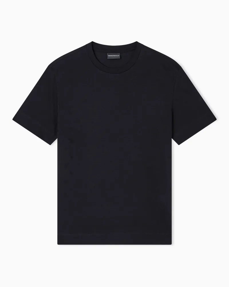 Emporio Armani ASV T-Shirt aus Jersey mit Logo-Intarsie Schwarz