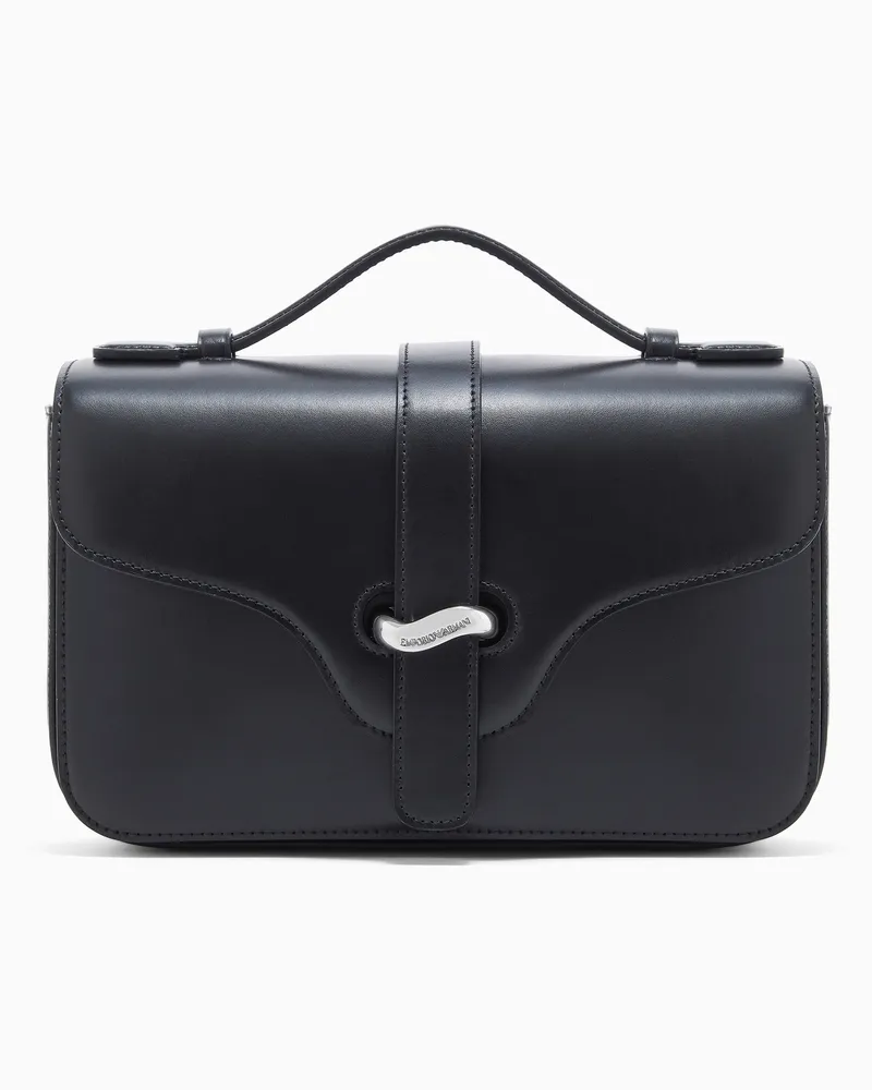 Emporio Armani Schultertasche aus Glattleder Schwarz
