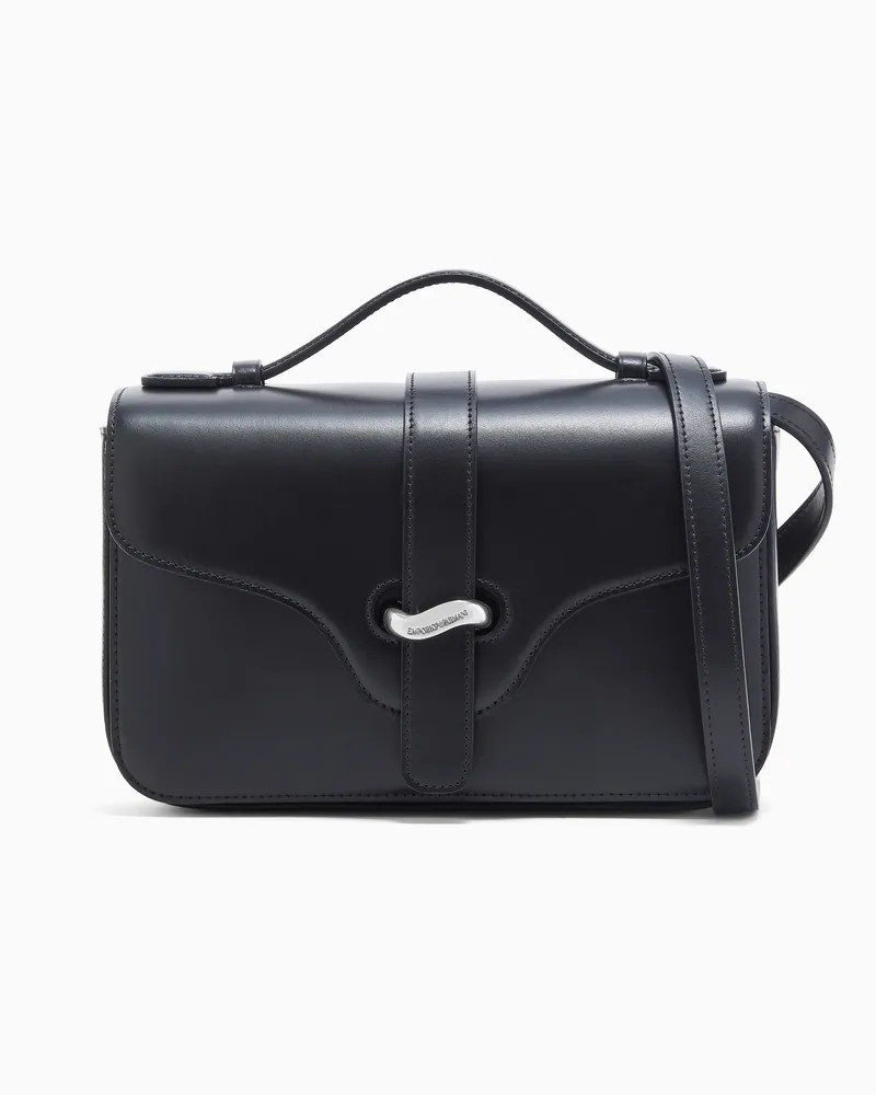 Emporio Armani Schultertasche aus Glattleder Schwarz
