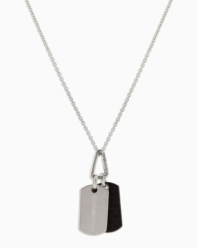 Emporio Armani Kette mit Plakette aus Edelstahl Mehrfarbig