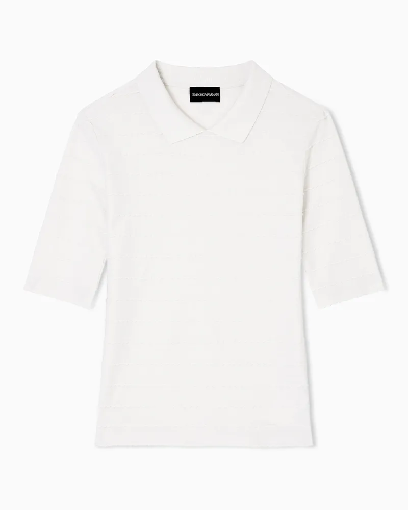 Emporio Armani Poloshirt aus Jersey mit Spitzen-Detail Beige