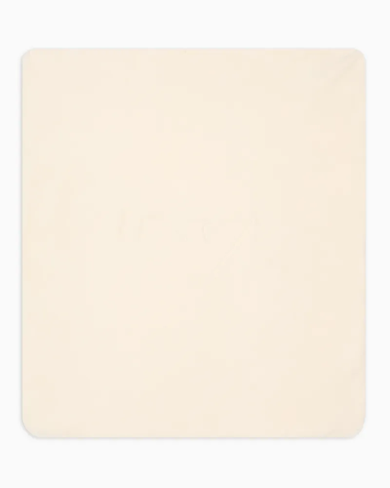 Emporio Armani Funny Winter Doppelseitige Decke aus Soft-Bear-Stoff Beige