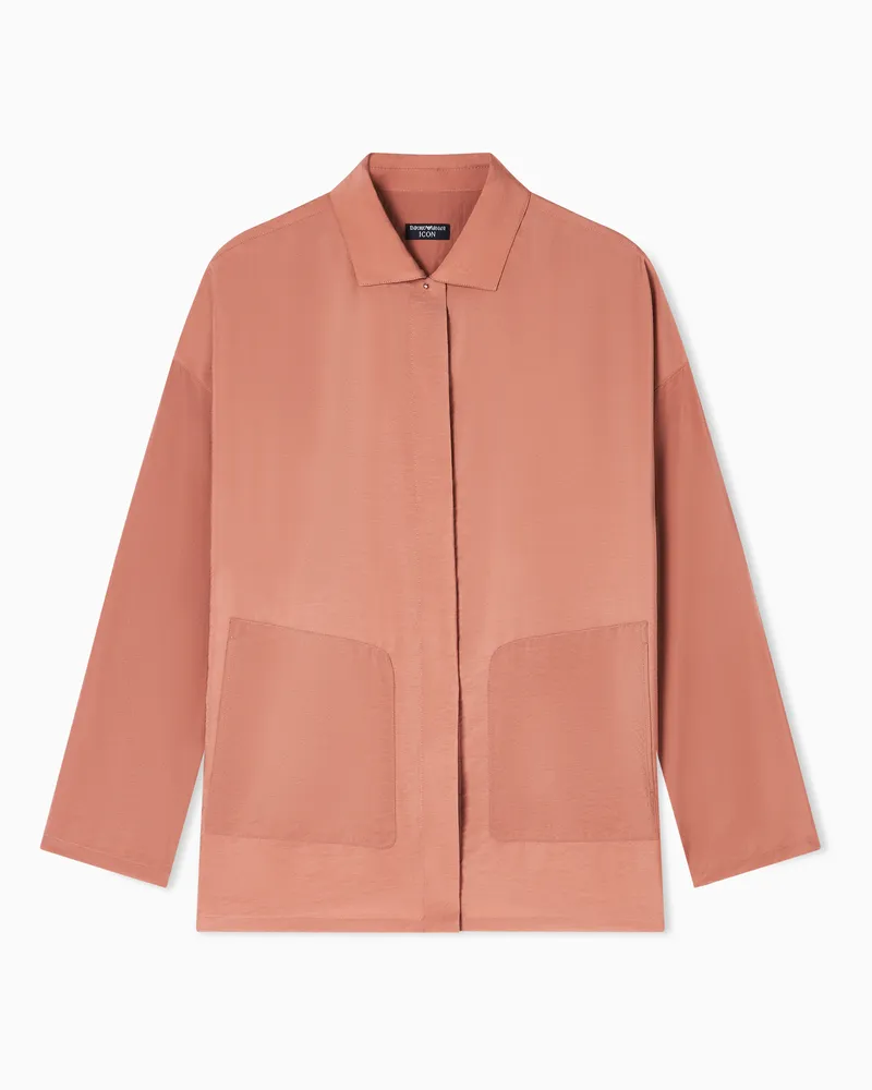 Emporio Armani Icon Bluse aus Modal-Musselin Pink