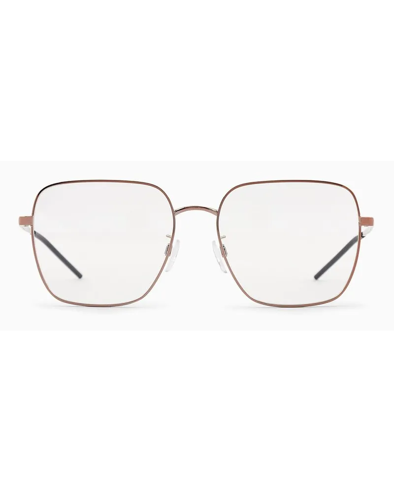 Emporio Armani Rechteckige Unisex-brille Roségold