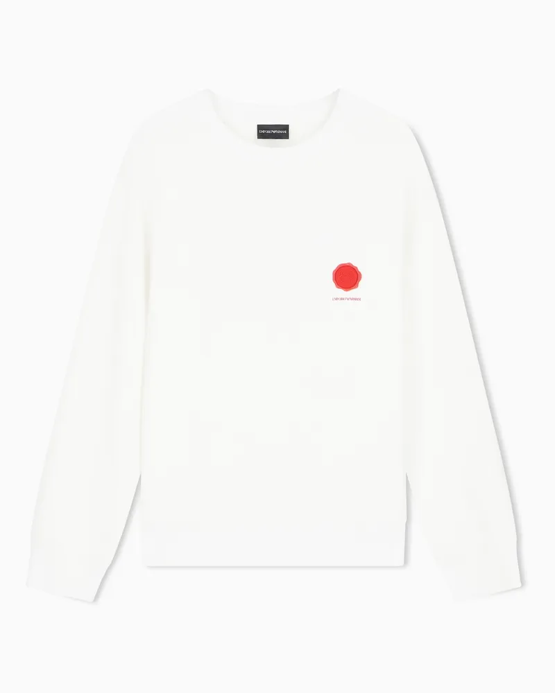 Emporio Armani Sweatshirt aus Double Jersey Valentine's Day Capsule Weiß